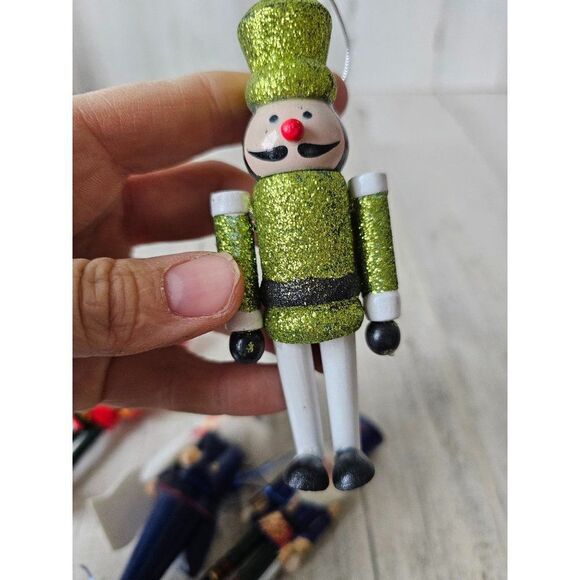 Vintage nutcracker musician band glitter blue red ornament Xmas tree hallmark - Picture 9 of 10